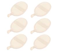 COLLBATH 6pcs Beige Shower Rubbing Bath Towels Made of Synthetic Material, Compact Exfoliating Loofah Pads that Remove Excess Fat from Pores, for Back Scrubbing in Shower