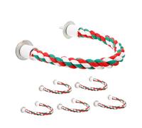 COLLBATH 6pcs Bird Rope Perches for Parrots African Grey Soft Cotton Rope Climbing Toys Pet Bird Cage Ladder Decorative Parrot Stands