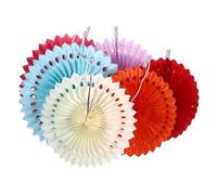 COLLBATH 6PCS Colorful Hanging Paper Fans for Birthday Wedding Party Decoration Round Wall Background Ornaments Easy to Hang Festive Paper Fan for Themed Celebrations and Photo Props