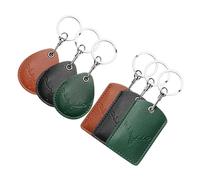 COLLBATH 6pcs Custom Keyring Tassels Key Holder Key Covers Caps Fashionable Leather Case Keychain for Wristlet Access Card Supplies