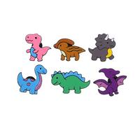 COLLBATH 6pcs Cute Cartoon Dinosaur Brooch Pins Lightweight Animal Lapel Badge for Jackets Bags Scarves Fun Triceratops Pterodactyl Design Novelty Pins for Women Accessories
