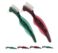 COLLBATH 6pcs Denture Cleaning Brush Denture Tooth Brush Double Sided Toothbrush for Travel Dual-Sided Pp