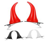 COLLBATH 6pcs Devil's Horn Hair Accessories Horn Hair Clips Halloween Headpiece Guest Gothic Demon Half Come Cosplay Funny Resin
