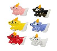 COLLBATH 6pcs Dragon Shaped Ceramic Chopsticks Rests Small Kitchen Accessory Multi Functional Holder for Dining Table Decoration and Chopstick Organization Easy to Clean and Random Color