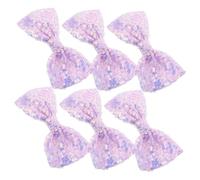 COLLBATH 6pcs Glitter Hair Bows for Non Slip Sequin Bowknot Clips Strong Hold Birthday Party Shower Daily Wear Hair Accessories