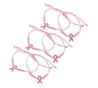 COLLBATH 6pcs Handmade Braided Bracelets for Women Adjustable Health Awareness Jewelry Unique Self Examination Reminder Comfortable Skin Friendly Material Inspirational for Health Conscious
