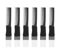 COLLBATH 6pcs Lift Teasing Comb Metal Prong Fork Comb for Women Salon Styling Lifting Fluffing Hair Pin Tool