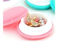 COLLBATH 6pcs Mini Macarons Storage Boxes Plastic Carrying Pouch Attractive Styling for Storing Rings and Beads, Portable Macaron Shape Case for Travel and Daily Use Random Color
