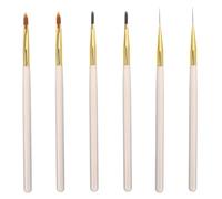 COLLBATH 6Pcs Nail Art Brush Set for Gradient Gel Polish Manicure Liner and Detailing Brushes with Pointed Tips Nail Salon Pen Tools Design and Decoration