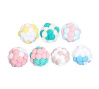 COLLBATH 6pcs Plush Cat Balls with Bell Interactive Cat Toys Kitten Chew Toys Indoor Catnip Pack