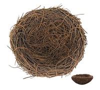 COLLBATH 6Pcs Rattan Bird Nest Ornaments Decorative Faux Nests for Home Garden Lightweight Craft Nesting Decorations Inspired Accents