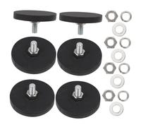 COLLBATH 6pcs Rubber Coated Magnet M6 Magnetic Base Holder with Heavy Duty Waterproof Features for Mounting Tools and Camera Mounts, Black round Magnetic Mount with M6 Threaded Studs