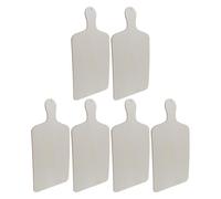 COLLBATH 6pcs Rustic Unfinished Wooden Paddle Cutting Boards with Handle for Kitchen Food Prep and DIY Craft Projects Rectangle Cheese Serving Trays for Bread Meat and Snacks