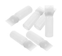 COLLBATH 6Pcs Scaled Hair Dye Applicator Bottles with Root Comb, White Hair Coloring Oil Applicator Bottles for Salon and Home Use