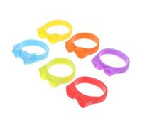 COLLBATH 6pcs Silicone Wine Charms Drink Markers for Party Glasses Bottle Identifiers Reusable Decorative Tags for Beer Cocktail Wine Bottles