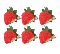 COLLBATH 6pcs Small Strawberry Claw Clips Lightweight Hair Accessories for Women Mini Fruit Hair Clips for Fine Long Cute Decorative Claw for DIY