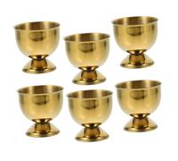 COLLBATH 6Pcs Stainless Steel Egg Holder Stand Small Tabletop Egg Cups with Flat Base Heat Resistant Breakfast Accessories