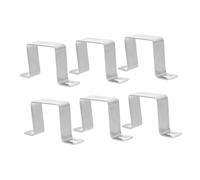 COLLBATH 6Pcs Stainless Steel Square Tube Pipe Support U Clamp Bracket Square Pipe Mounting Brackets with Stable U-Shaped Design for Indoor Outdoor Plumbing and Structural Support