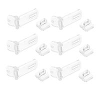 COLLBATH 6pcs Transparent Acrylic Lock Hasp Buckle Mini Hinge Latch Buckles for Cabinets Jewelry Boxes Display Cases Secure Closure with Modern Minimalist Design