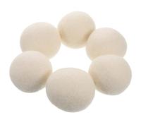 COLLBATH 6pcs White Wool Felt Anti-Static Laundry Spheres 6cm Reusable Fabric Softener Balls to Reduce Wrinkles and Prevent Clothes Tangling, Home Laundry Accessories