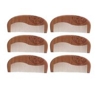 COLLBATH 6pcs Wood Hair Combs: Wide Tooth Curly Detanglers And Scalp Massagers - Wooden Comb For Wet Dry Hair - Compact Beard Detangler For Travel Or Daily