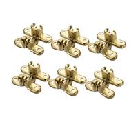 COLLBATH 6Pcs Zinc Alloy Hidden Table Hinges Silent Cross Flat Mute Invisible Heavy Duty for Cabinets Doors Worktops DIY Projects