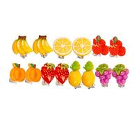 COLLBATH 7 Pairs Kids Non Piercing Earrings Resin Fruit Shape Clip On Ear Ornaments Lightweight Earrings Set for Little Girls