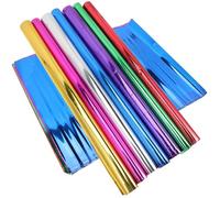 COLLBATH 70 Sheets Colored Glossy Decorative Wrapping Paper Set, 7 Colors with Glitter, Festival and Birthday Party Wrap, Craft and Box Packing Paper for Christmas and DIY Projects