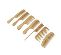 COLLBATH 7Pcs Bamboo Hair Brush with Tail and Tooth Combs Natural Anti-static Hairbrush for Men Women Scalp Massaging Detangler Suitable for Wet Dry Thick Curly Hair