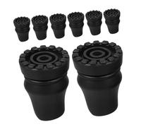 COLLBATH 8pcs Cane Non-Slip Tip Cane End Cap Trekking Pole Replacement Tip Protectors Crutches Accessories Accessory for Crutch Bottoms Replacement Cap Black
