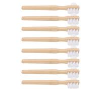 COLLBATH 8pcs Dual-Headed Denture Brush with Medium Hard Nylon Bristles Ergonomic Handle Retainer Toothbrush for False Teeth Mouth Guards Cleaning Portable and Efficient Dental Care