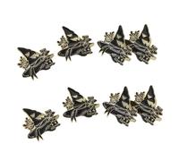 COLLBATH 8pcs Halloween Cat Witch Hat Brooch Pins Black Alloy Lapel Pin for Backpacks Clothing Bags Hats Easy to Attach Festive Halloween Accessory