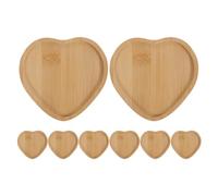 COLLBATH 8PCS Heart Shaped Mosaic Coasters Bases - Wooden Mosaic Substrates Coaster Blank Drinking Cup Planter Mat for Adults Kids DIY Crafts, Home Decoration