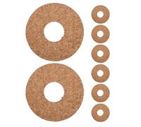 COLLBATH 8Pcs Hydroponic Vase Cork Lids with Center Hole, Wood Cork Stoppers for Small Glass Planters, Replacement Caps for Terrarium Plant Propagation and Hydroponic Growing