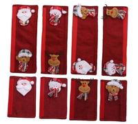 COLLBATH 8pcs Kitchen Christmas Decorations Handles Covers Fridge Oven Microwave Door Handle Wraps