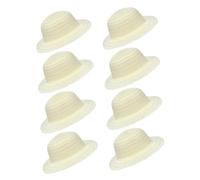 COLLBATH 8pcs Plain Straw Hats for DIY Blank Art Painting Caps for Creative Crafts Party Supplies and Graffiti Decorations Lightweight White Hats for Imagination Enhancement and Group