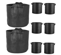 COLLBATH 8Pcs Plant Grow Bags Thickened Non-woven Fabric Vegetable Planter Bags for Potatoes Carrots Tomatoes Garden Use Root Protection and Breathable Design