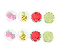 COLLBATH 8pcs PVC Cooling Eye Masks Hot Cold Compress Gel Pads for Swelling Relief and Soothing Reusable Eye Pads with Stylish Fruit Designs for Headaches Burns and Muscle Discomfort