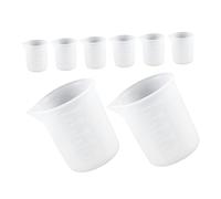 COLLBATH 8pcs Silicone DIY Mixing Cups with Clear Graduated Scale Nonstick Flexible Craft Measuring Cups for Resin Art Paint Pouring Jewelry Molding and Epoxy Projects