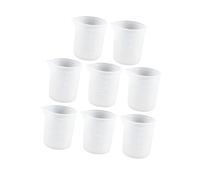 COLLBATH 8pcs Silicone Measuring Cups Non-Stick Graduated Craft Cups for Epoxy Resin Jewelry Casting Precise Mixing with Clear Scale Portable Flexible DIY Tools