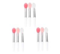 COLLBATH 9pcs Portable Silicone Lipstick Brush Soft Head Lip Applicator for Precise Makeup Application Skin-friendly Design for Daily Use and Replacement