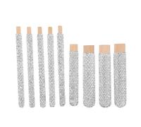 COLLBATH 9pcs Rhinestone Decorative Wooden Makeup Brush Handles with Non-slip Hand-carved Design Washable Festival and Bridal Glamour Cosmetic Brush Handle for Powder Eyeshadow and