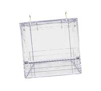 COLLBATH Acrylic Automatic Bird Feeder with Removable Tray and Drain Holes Window Mounted Suitable for Wild Birds Easy to Install Size S