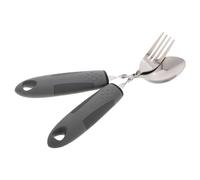 COLLBATH Adaptive Weighted Spoon and Fork Set for Elderly with Hand Tremor Bendable Stainless Steel Utensils with Non-Slip Grip for Improved Independent Eating at Home and Nursing Care