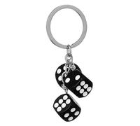 COLLBATH Alloy Dice Keychain Pendant Minimalist Mahjong Die Key Ring Stylish Backpack Accessory for Men Women Durable Key Chain for Gifts