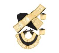 COLLBATH Ancient Egyptian Pharaoh Costume Accessory Set for Adults Headdress Collar Wristbands for Halloween Parties and Cosplay Events