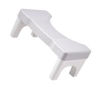 COLLBATH Anti-slip Bathroom Stool for Squatting Posture Support PP Material Footstool for Toilet Use Comfortable Step Stool for Elderly Pregnant Women and Grey with White Legs