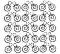 COLLBATH Antique Silver Swirl Spiral Charms 40Pcs Flat Round Metal Beads for DIY Jewelry Necklace Bracelet Earring Making