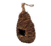 COLLBATH Artificial Bird Nest Weaving Grass Shelter for Birds Dark Green Handmade Breeding Nest Strong Breathable Design for Canaries Parrots present