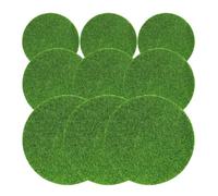 COLLBATH Artificial Moss Pads Set, Mini Garden Artificial Moss Circles, 9pcs Cloth Green Mossy Turf for Simulated Plant Wall and Landscape Decoration